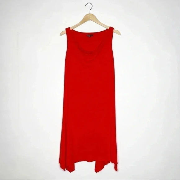 Eileen Fisher Viscose Jersey Stretch Cowl Neck Knee Length Firefly Dress Size M - Picture 7 of 8